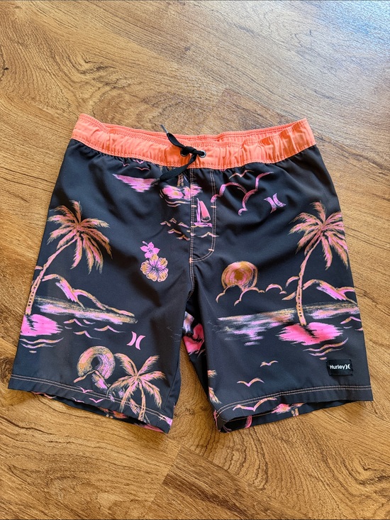 Hurley Other - Hurley Boys 7/8 Tropical Palm Tree Sunset Boardshorts Swim Trunks
